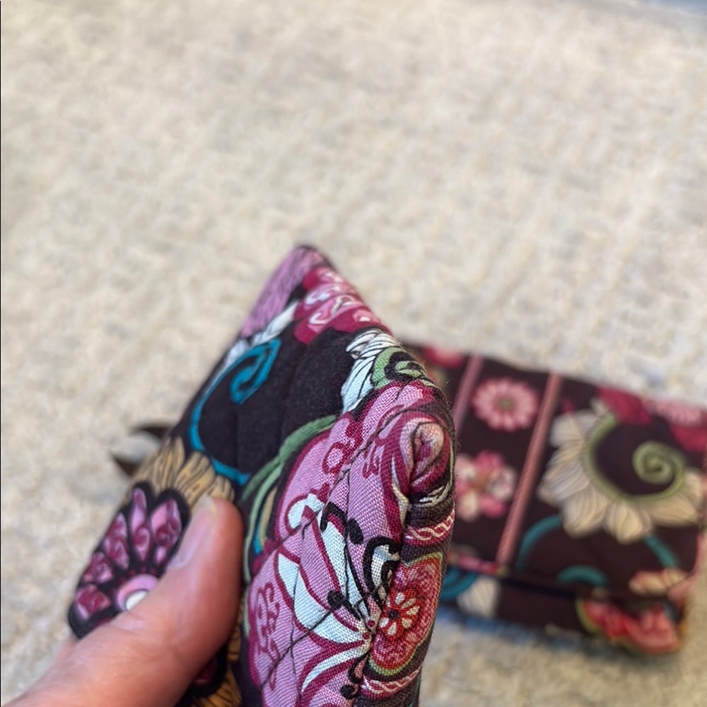Vera Bradley $$ Pink/Red/Brown Wallet, coin purse, and curling iron cover. EUC - Picture 11 of 14